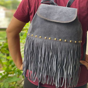 Mochila de cuero de ante para estudiante, elegante, informal, para Universidad - Product Image 3