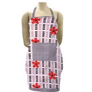 100% coton biologique certifié GOTS 220 GSM bretelles réglables Tablier de cuisine pour femmes avec des motifs imprimés d'Inde - Product Image 1