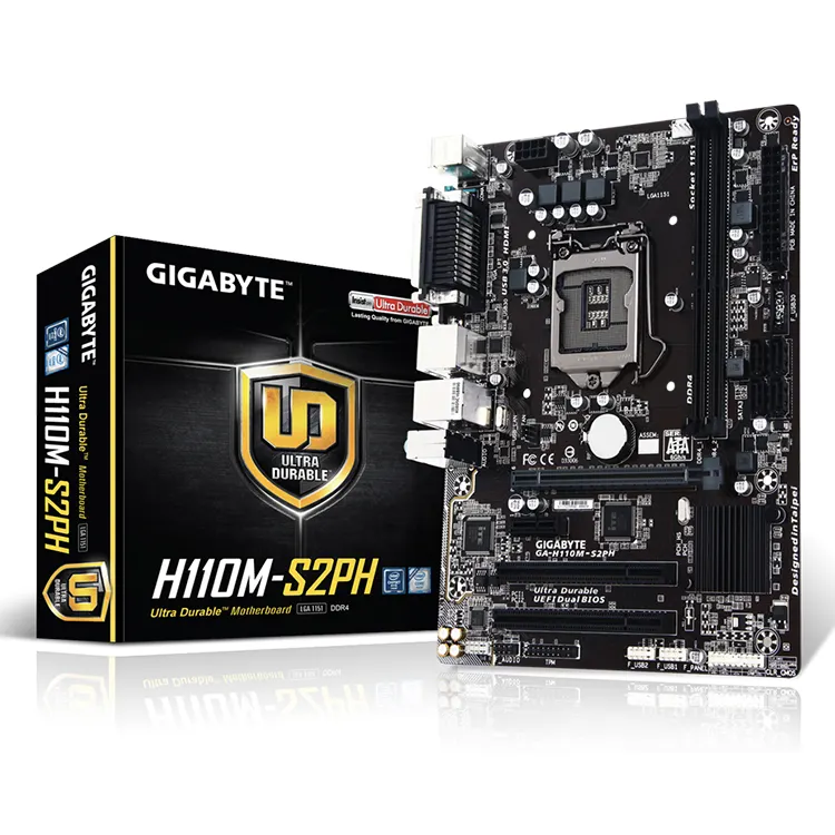 GIGABYTE INTEL Sockel 1151 Unterstützt 7. 6. Intel Core-Prozessoren GA-H110M-S2PH mit DDR4 DIMM H110 Express Chipsatz Motherboard