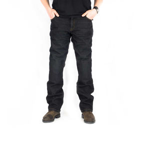 Motard noir de qualité AA pour hommes approuvé CE Protection principale légère respirante tissée droite longue coupe sur mesure foncé moyen solide - Product Image 5