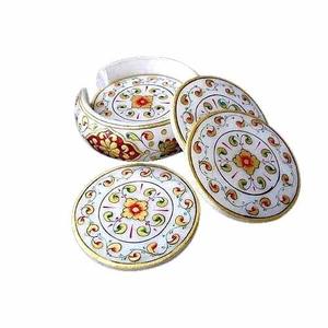 Nouveau jeu de sous-verres classiques en marbre écologique Design carré de taille personnalisée pour la maison et le restaurant - Product Image 6
