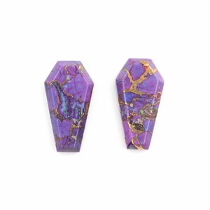 Alta calidad 12x22mm ataúd liso Flatback cabujón Mohave cobre púrpura turquesa piedra preciosa suelta para la fabricación de joyas directa - Product Image 1