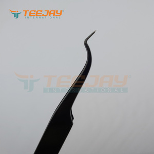 แหนบต่อขนตาปลอม,เครื่องมือแต่งหน้าแหนบต่อขนตาปลอมโค้งสีดำไทเทเนียม - Product Image 4