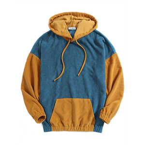 Sudadera con capucha de empalme para hombre, Jersey informal Vintage de Color personalizado de alta calidad - Product Image 2