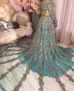 2019 élégant caftan de luxe marocain belle robe de mariée longueur au sol avec longue piste élégant vêtements indiens et pakistanais - Product Image 3