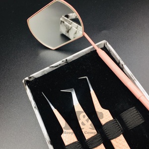 Pince à épiler professionnelle boîte à cartes miroir de vison Logo personnalisé pince à épiler d'extension de cils en acier inoxydable avec offre personnalisée - Product Image 2