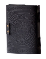 Carnet de notes en cuir écologique fait main avec pentagramme noir en relief et fermoir en C, carnet de croquis, journal, cadeau personnalisé, bloc de dessin