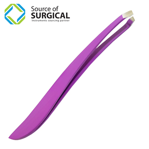 Pinzas Profesionales de Acero Inoxidable para Cejas con Punta Curva y Extensión Puntiaguda, Duraderas y Ligeras para Uso Estético - Product Image 1