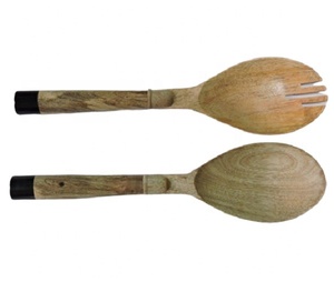 Juego de cuchara de madera con mango de latón para ensalada, rallador de verduras de mano, precio al por mayor, venta directa de fábrica - Product Image 5