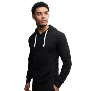 Sudadera con capucha de algodón y cremallera para hombre, prenda deportiva con estampado de diseñador profesional y polar, venta al por mayor - Product Image 3