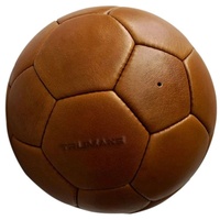 Balón de Fútbol Retro Antiguo Hecho a Mano, de Cuero Genuino, con Logotipo Personalizado en Relieve, Estilo Clásico