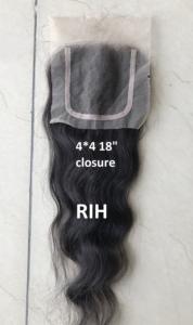 Extensions de cheveux humains vierges indiennes transparentes en dentelle 4*4, 18 pouces, provenant d'un seul donneur, cuticules alignées, fournisseur - Product Image 6
