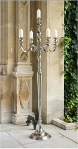 Bougeoir de mariage en argent doré, chandelier en métal pour décoration de maison - Product Image 5