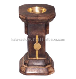 Quemador de incienso y carbón hecho a mano de latón con base de madera y taza de latón, soporte para aromaterapia con incienso. - Product Image 3