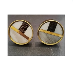 Cajón de árbol de Banyan de estilo moderno hecho a mano y Pomo de puerta, decoración contemporánea de latón y Metal para el hogar para cocina y dormitorio - Product Image 1