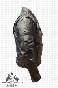 Veste en cuir de motard en cuir de qualité supérieure AK pour hommes, véritable peau de vache, nouveau HD noir pour hommes, tissu en cuir pour hiver Polyester - Product Image 3