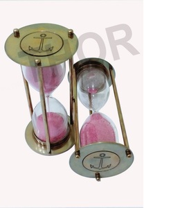 Sablier nautique en laiton sablier Vintage Design moderne verre et acrylique décor à la maison pour Table de bureau de cuisine - Product Image 1