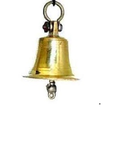 Cloche en laiton massif Antique de styliste, avec poignée Krishna, pour maison - Product Image 1