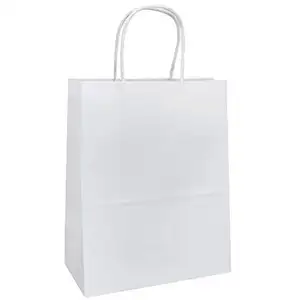 Plain oder nach druck weiß/handwerk/braun/günstige kraft papier tasche für lebensmittel verpackung und einkaufen