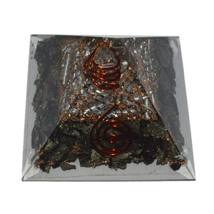 Get Online Pyrite Orgone Pyramids With Crystal Point : Pyrite Orgone Pyramids With Crystal Point for Sale - Product Image 1
