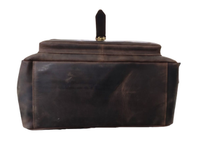 Sac à dos roll top en cuir vintage de grande capacité RFID pour la randonnée et les voyages - Product Image 4