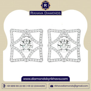 Exquisitos pendientes de oro blanco de 10 quilates con diamantes, joyería de calidad premium para mujer - Product Image 2