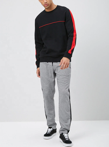 Sudadera de último diseño 2022 para hombre, forro polar a rayas en contraste transpirable con cuello redondo, ropa de calle de talla grande - Product Image 3