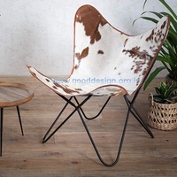 Silla de mariposa de cuero cosido, hecha a mano, Vintage Industrial, para sala de estar, gran oferta, 2019