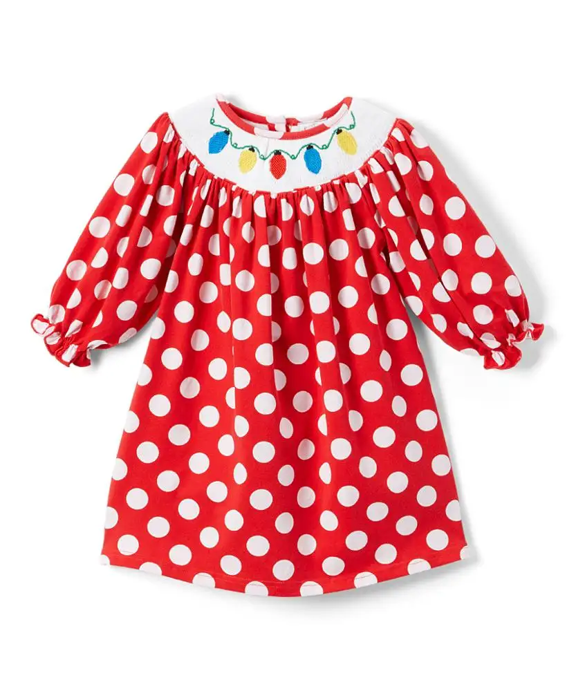 Cotton Polka Dot Smocked Bishop Dress für Toddler