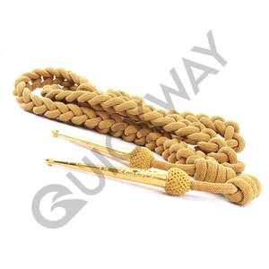 Aiguillettes trenzados personalizados, accesorios para uniformes, cordones uniformes de alta calidad, venta al por mayor, puntas de Aiguillettes de Color dorado - Product Image 2
