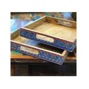 Plateau de service à Dessert alimentaire en bois et métal avec travail islamique pour la maison hôtel et vaisselle plateau de service alimentaire - Product Image 6