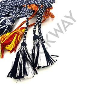 ชุดเครื่องแบบพิธีการแบบกำหนดเองและอุปกรณ์เสริมสายบิวเกิลสีขาวดำแดงทองสีแบนลายถักเสร็จทำจากผ้าไหมโลหะ - Product Image 5