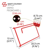 Soporte de pared metálico industrial promocional para herramientas, exhibidor de martillos con altura ajustable, fácil montaje DIY sin herramientas