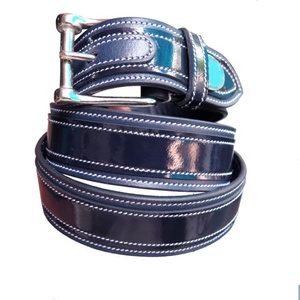 Ceintures de polo en cuir de vachette véritable de longueur personnalisée souple avec acier argenté réglable pour la qualité d'exportation de boucle depuis l'Inde - Product Image 2