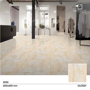 กระเบื้องปูพื้นลายชนบทกันลื่น ขนาด 600*600 สีเบจทอง ทนทานต่อการสึกหรอ ผู้ผลิตชั้นนำในอินเดีย - Product Image 4