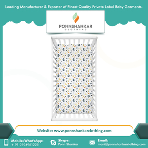 Prix de gros Beau Design Imprimé Mousseline Personnalisé 100% Coton Bébé Drap housse - Product Image 3