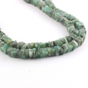 Natural Emerald Smooth square <b>Heishi</b> 3-4mm <b>Beads</b> Necklace Loose for Jewelry Making Stone <b>Beads</b> - Product Image 6