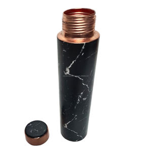 Frasco de botella de agua de cobre impreso Meena de mármol negro Capacidad de 700ml para regalos de negocios - Product Image 5