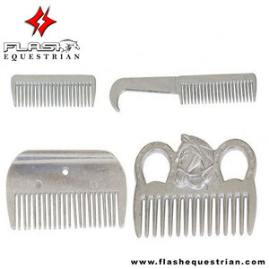 ทำจากอลูมิเนียมดึงหวี Hoof Pick Side Ways Equestrian ผู้ผลิตผลิตภัณฑ์ Custom Horse Riding หวี Horse Head - Product Image 4