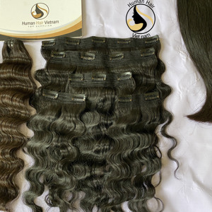 Clip virgen en la extensión de cabello para mujeres negras, venta directa de fábrica, productos ondulados 2021 naturales, cabello de Vietnam - Product Image 1