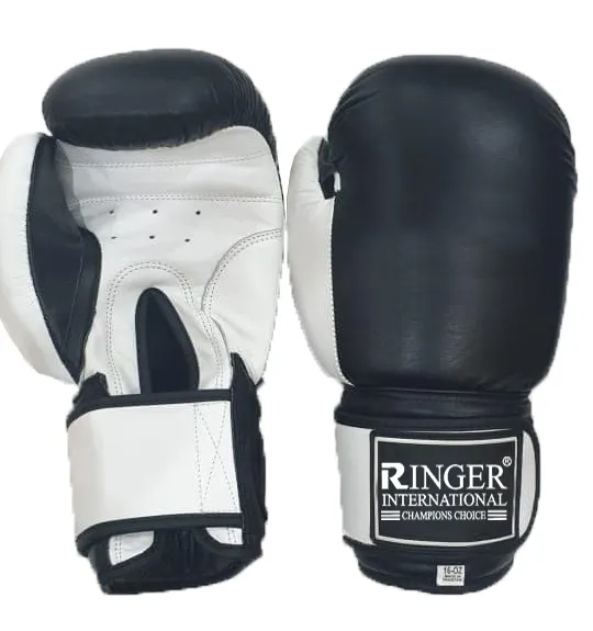 Guantes de boxeo de cuero Pu con Logo personalizado, guantes de boxeo con diseño de cuero Real