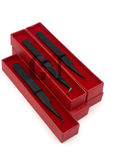 แหนบต่อขนตาปลายนาโนทำจากสเตนเลสสตีลปริมาณบูตสีดำระดับมืออาชีพ45 & 90 - Product Image 4