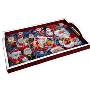 Meilleure vente plateau carré en MDF plateau de service en bois imprimé numérique multicolore plateau émaillé élégant design moderne et dernier cri - Product Image 2