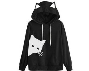 Áo Khoác Có Mũ Thời Trang Cho Nữ, Màu Đen Và Trắng, Giảm Giá Mạnh Cho Mùa Đông - Product Image 3