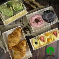 Eco friendly food grade papier paket zum mitnehmen kraft food box fach