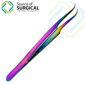 Pince à sourcils à pointe fine de couleur titane à angle de 45 degrés - Product Image 1