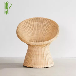 Fauteuil d'appoint pivotant moderne en rotin, fauteuil de loisirs en osier en forme de bol avec mousse à mémoire de forme, siège de salon tressé à la main pour hôtel et appartement - Product Image 4