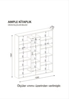 Exclusiva Estantería Moderna de Madera de Lujo, Amplia, en Blanco y Negro, Librería para Comedor, la Más Vendida en Turquía, para el Hogar