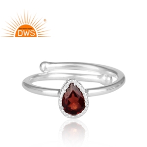 Bague en argent Sterling 925 et pierres précieuses grenat naturelles, anneau pour femmes, vente en gros, bijoux fins, nouvelle collection - Product Image 2