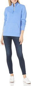 <b>Women's</b> Long Sleeve Lightweight Fleece <b>Quarter</b> <b>Zip</b> <b>Sweatshirts</b> with Front Pocket Stand Collar Winter Fashion Tops Wholesale - Product Image 5